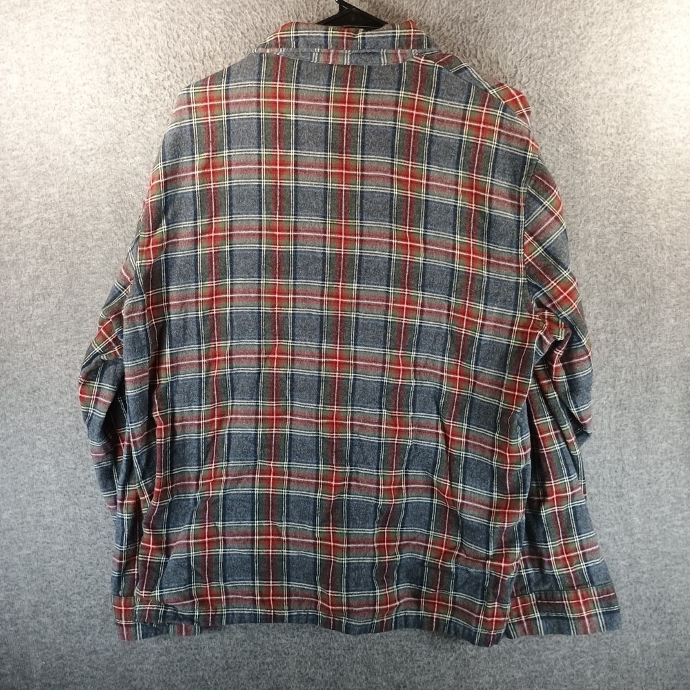 LL Bean Scotch Plaid Flannel Pajama Shirt Mens L Plaid Pocket Lightweight - Picture 7 of 10